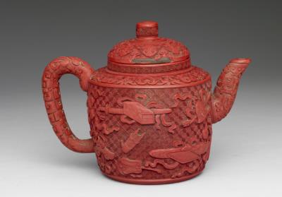 图片[2]-Purple-granule teapot with assorted treasures decoration in craved lacquer, Qing dynasty, Qianlong reign (1736-1795)-China Archive